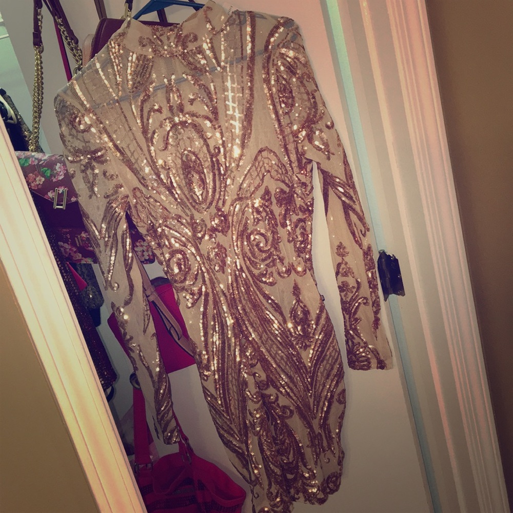 Long Sleeve Sequin Dress!